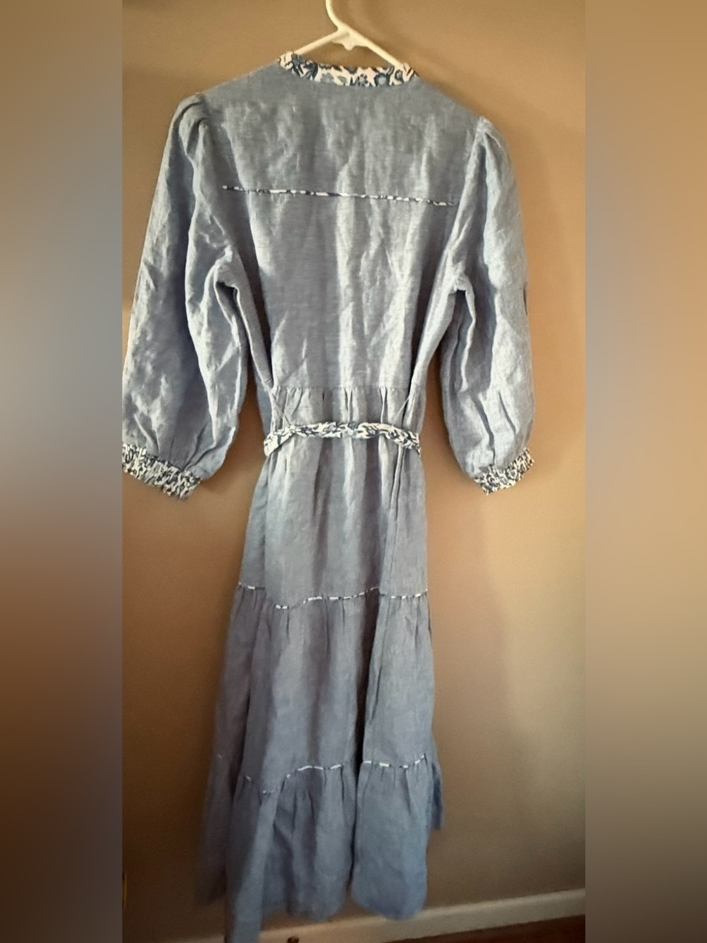 Boden alba linen maxi dress in blue size 12R NWT style D0884 defective - Picture 12 of 13